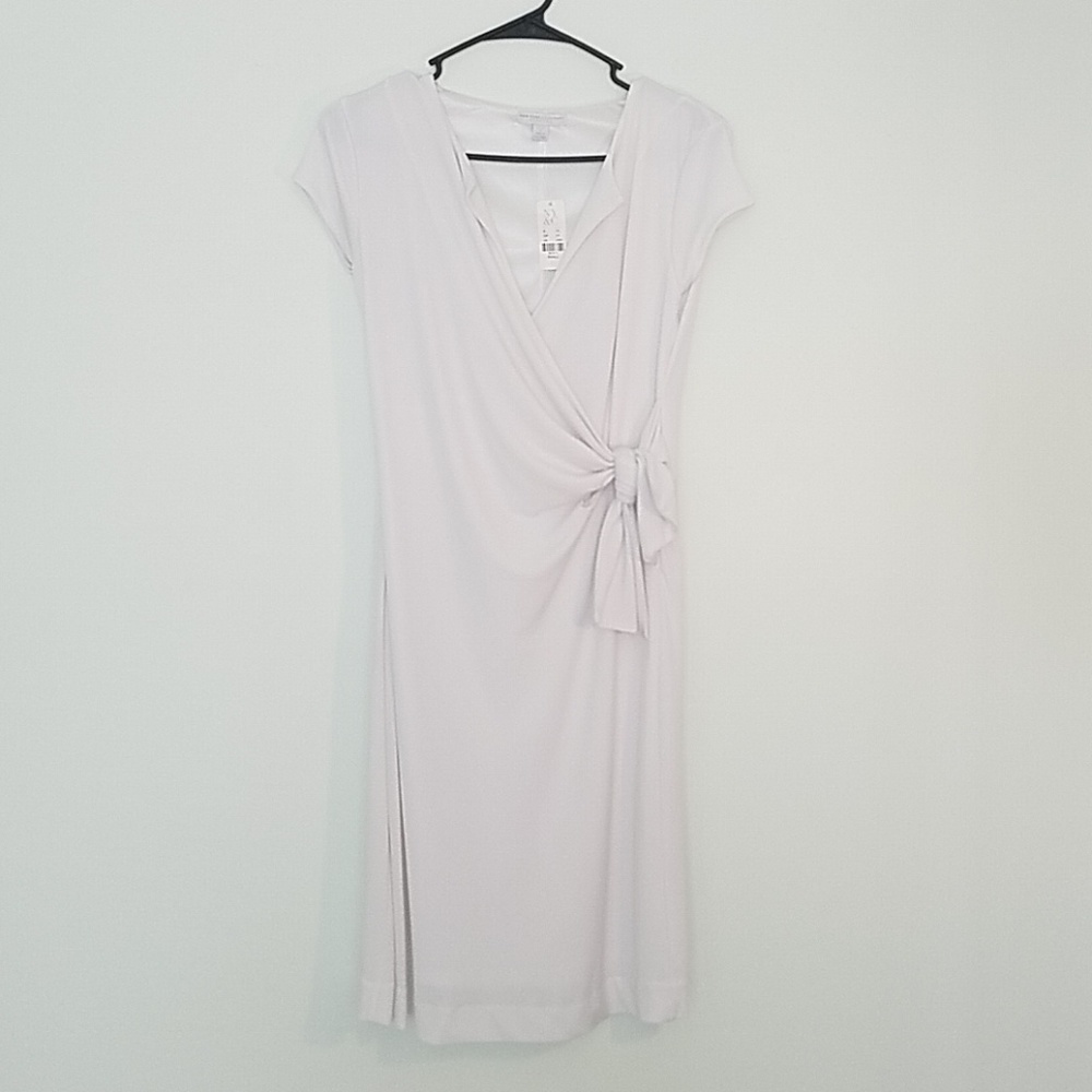 Bright White Faux Wrap Dress